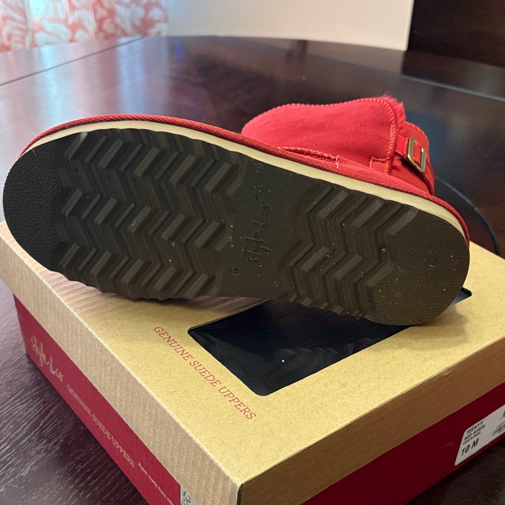 Style & Co. Vibrant Red Suede Boots - Picture 3 of 3